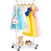 image:imageMISSLO Kids Clothing Rack for Small Space Kids Dress Up Storage with Shelf Short Baby Clothes Rack for Hanging Clothes amp Dance Costumes Small Garment Rack for Closet Wardrobe WhiteWhite