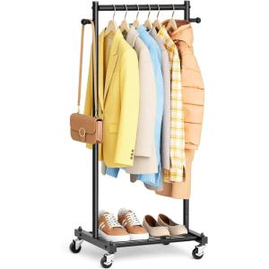 image:imageMISSLO Kids Clothing Rack for Small Space Kids Dress Up Storage with Shelf Short Baby Clothes Rack for Hanging Clothes amp Dance Costumes Small Garment Rack for Closet Wardrobe WhiteBlack
