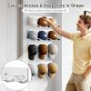 image:imageMISSLO Hat Rack for Wall with 2way Display Hat Hooks for Wall Hanger 4 Pack Holds 24 Baseball Cap Holder Organizer for Closet Wall Mounted Bedroom Storage WhiteWhite