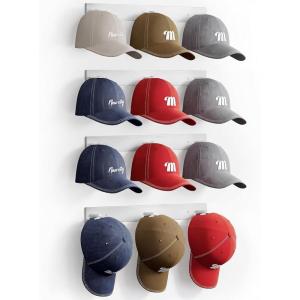 image:imageMISSLO Hat Rack for Wall with 2way Display Hat Hooks for Wall Hanger 4 Pack Holds 24 Baseball Cap Holder Organizer for Closet Wall Mounted Bedroom Storage WhiteWhite