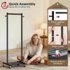 image:imageMISSLO Heavy Duty Clothes Racks for Hanging Clothes 25mm Metal Clothing Rack with Shelves for Storage Rolling Garment Rack with Wheels for Bedroom Laundry Black 28 x 155 x 60Black