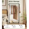 image:imageMISSLO Heavy Duty Clothes Racks for Hanging Clothes 25mm Metal Clothing Rack with Shelves for Storage Rolling Garment Rack with Wheels for Bedroom Laundry Black 28 x 155 x 60Black
