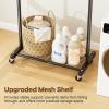 image:imageMISSLO Heavy Duty Clothes Racks for Hanging Clothes 25mm Metal Clothing Rack with Shelves for Storage Rolling Garment Rack with Wheels for Bedroom Laundry Black 28 x 155 x 60Black