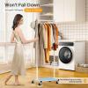 image:imageMISSLO Heavy Duty Clothes Racks for Hanging Clothes 25mm Metal Clothing Rack with Shelves for Storage Rolling Garment Rack with Wheels for Bedroom Laundry Black 28 x 155 x 60White