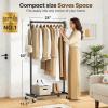 image:imageMISSLO Heavy Duty Clothes Racks for Hanging Clothes 25mm Metal Clothing Rack with Shelves for Storage Rolling Garment Rack with Wheels for Bedroom Laundry Black 28 x 155 x 60Black