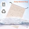 image:imageMISSLO Set of 3 Cotton Breathable Dustproof Drawstring Storage Pouch BagBeige S  M  L