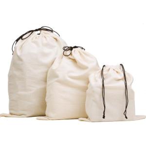 image:imageMISSLO Set of 3 Cotton Breathable Dustproof Drawstring Storage Pouch BagBeige S  M  L