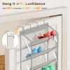 image:imageMISSLO 36 Pairs Clear Over the Door Shoe Organizer Closet Hanging Shoe Rack for Door with Large Deep Pockets Shoes Hanger Holder for Sneakers Boots Heels Storage GreyGrey