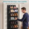 image:imageMISSLO Large Pockets Over the Door Shoe Organizer for Closet Hanging Shoe Rack for Door Shoes Storage Fits 24 Pairs Sneakers and Boots 8 Tiers BlackBlack