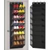 image:imageMISSLO Large Pockets Over the Door Shoe Organizer for Closet Hanging Shoe Rack for Door Shoes Storage Fits 24 Pairs Sneakers and Boots 8 Tiers BlackBlack