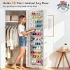 image:imageMISSLO 36 Pairs Clear Over the Door Shoe Organizer Closet Hanging Shoe Rack for Door with Large Deep Pockets Shoes Hanger Holder for Sneakers Boots Heels Storage BlackGrey