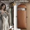 image:imageMISSLO 65 Garment Bags for Travel for Women with LoackabeSelf Zipper Waterproof Dress Bags for Gowns Long with Accessories Pockets Wedding Dress Bag Garment Covers for Hanging Clothes BlackBrown