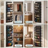 image:imageMISSLO Large Pockets Over the Door Shoe Organizer for Closet Hanging Shoe Rack for Door Shoes Storage Fits 24 Pairs Sneakers and Boots 8 Tiers WhiteBlack