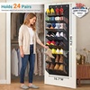 image:imageMISSLO Large Pockets Over the Door Shoe Organizer for Closet Hanging Shoe Rack for Door Shoes Storage Fits 24 Pairs Sneakers and Boots 8 Tiers WhiteBlack