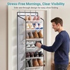 image:imageMISSLO Large Pockets Over the Door Shoe Organizer for Closet Hanging Shoe Rack for Door Shoes Storage Fits 24 Pairs Sneakers and Boots 8 Tiers WhiteWhite