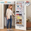 image:imageMISSLO Large Pockets Over the Door Shoe Organizer for Closet Hanging Shoe Rack for Door Shoes Storage Fits 24 Pairs Sneakers and Boots 8 Tiers WhiteWhite