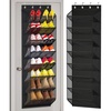 image:imageMISSLO Large Pockets Over the Door Shoe Organizer for Closet Hanging Shoe Rack for Door Shoes Storage Fits 24 Pairs Sneakers and Boots 8 Tiers WhiteBlack