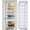 image:imageMISSLO Large Pockets Over the Door Shoe Organizer for Closet Hanging Shoe Rack for Door Shoes Storage Fits 24 Pairs Sneakers and Boots 8 Tiers WhiteWhite