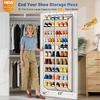 image:imageMISSLO 3040 Pairs Over the Door Shoe Organizer for Closet 20 Extra Large Deep Pockets Hanging Shoe Rack for Door 10Tier Heavy Duty Shoes Storage Hanger Fits Size 15 Sneakers Boots Heels BlackBeige