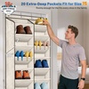 image:imageMISSLO 3040 Pairs Over the Door Shoe Organizer for Closet 20 Extra Large Deep Pockets Hanging Shoe Rack for Door 10Tier Heavy Duty Shoes Storage Hanger Fits Size 15 Sneakers Boots Heels BlackBeige