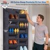 image:imageMISSLO 3040 Pairs Over the Door Shoe Organizer for Closet 20 Extra Large Deep Pockets Hanging Shoe Rack for Door 10Tier Heavy Duty Shoes Storage Hanger Fits Size 15 Sneakers Boots Heels BlackBlack