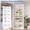 image:imageMISSLO 3040 Pairs Over the Door Shoe Organizer for Closet 20 Extra Large Deep Pockets Hanging Shoe Rack for Door 10Tier Heavy Duty Shoes Storage Hanger Fits Size 15 Sneakers Boots Heels BlackBeige