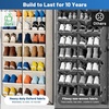 image:imageMISSLO 3040 Pairs Over the Door Shoe Organizer for Closet 20 Extra Large Deep Pockets Hanging Shoe Rack for Door 10Tier Heavy Duty Shoes Storage Hanger Fits Size 15 Sneakers Boots Heels BlackBeige