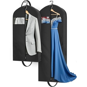 image:imageMISSLO 4365 Garment Bags for Travel 2 Packs Gown Dress Bag for Hanging Clothes with Suit Bags for Closet Storage Waterproof Garment Covers Long Wedding Dress Storage Black4365 inch