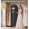 image:imageMISSLO 72 Wedding Dress Garment Bag Foldable Bridal Dress Bags for Gowns Long Garment Bags for Travel for Women Waterproof Hanging Wedding Dresses Storage Cover with Clear Window BlackBlack