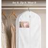 image:imageMISSLO 72 Wedding Dress Garment Bag Foldable Bridal Dress Bags for Gowns Long Garment Bags for Travel for Women Waterproof Hanging Wedding Dresses Storage Cover with Clear Window BlackWhite