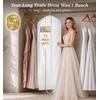 image:imageMISSLO 72 Wedding Dress Garment Bag Foldable Bridal Dress Bags for Gowns Long Garment Bags for Travel for Women Waterproof Hanging Wedding Dresses Storage Cover with Clear Window BlackWhite