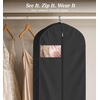 image:imageMISSLO 72 Wedding Dress Garment Bag Foldable Bridal Dress Bags for Gowns Long Garment Bags for Travel for Women Waterproof Hanging Wedding Dresses Storage Cover with Clear Window BlackBlack