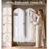 image:imageMISSLO 72 Wedding Dress Garment Bag Foldable Bridal Dress Bags for Gowns Long Garment Bags for Travel for Women Waterproof Hanging Wedding Dresses Storage Cover with Clear Window BlackWhite