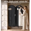 image:imageMISSLO 72 Wedding Dress Garment Bag Foldable Bridal Dress Bags for Gowns Long Garment Bags for Travel for Women Waterproof Hanging Wedding Dresses Storage Cover with Clear Window BlackBlack