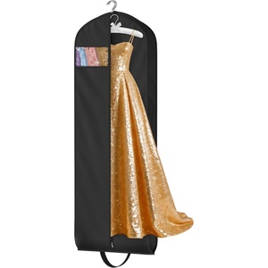 image:imageMISSLO 72 Wedding Dress Garment Bag Foldable Bridal Dress Bags for Gowns Long Garment Bags for Travel for Women Waterproof Hanging Wedding Dresses Storage Cover with Clear Window BlackBlack