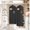 image:imageMISSLO 65 Long Garment Bags for Travel for Women Waterproof Dress Bags for Gowns 4 Gusseted Dress Protector Bag for Closet Storage Clothing Covers for Hanging Clothes Wedding Dresses Storage WhiteBlack
