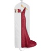 image:imageMISSLO 65 Long Garment Bags for Travel for Women Waterproof Dress Bags for Gowns 4 Gusseted Dress Protector Bag for Closet Storage Clothing Covers for Hanging Clothes Wedding Dresses Storage WhiteWhite