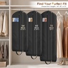 image:imageMISSLO 65 Long Garment Bags for Travel for Women Waterproof Dress Bags for Gowns 4 Gusseted Dress Protector Bag for Closet Storage Clothing Covers for Hanging Clothes Wedding Dresses Storage WhiteBlack