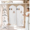 image:imageMISSLO 65 Long Garment Bags for Travel for Women Waterproof Dress Bags for Gowns 4 Gusseted Dress Protector Bag for Closet Storage Clothing Covers for Hanging Clothes Wedding Dresses Storage WhiteWhite