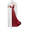 image:imageMISSLO 65 Long Garment Bags for Travel for Women Waterproof Dress Bags for Gowns 4 Gusseted Dress Protector Bag for Closet Storage Clothing Covers for Hanging Clothes Wedding Dresses Storage WhiteWhite