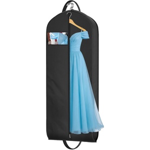 image:imageMISSLO 65 Long Garment Bags for Travel for Women Waterproof Dress Bags for Gowns 4 Gusseted Dress Protector Bag for Closet Storage Clothing Covers for Hanging Clothes Wedding Dresses Storage WhiteBlack