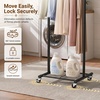 image:imageMISSLO 18 Small Clothes Racks for Hanging Clothes Arched Shape Gold Clothing Rack with Wheels 70 Metal Rolling Garment Rack with Shelves for Small Space Bedroom Laundry GoldBlack