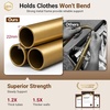 image:imageMISSLO 18 Small Clothes Racks for Hanging Clothes Arched Shape Gold Clothing Rack with Wheels 70 Metal Rolling Garment Rack with Shelves for Small Space Bedroom Laundry GoldGold