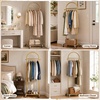 image:imageMISSLO 18 Small Clothes Racks for Hanging Clothes Arched Shape Gold Clothing Rack with Wheels 70 Metal Rolling Garment Rack with Shelves for Small Space Bedroom Laundry GoldGold