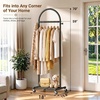 image:imageMISSLO 18 Small Clothes Racks for Hanging Clothes Arched Shape Gold Clothing Rack with Wheels 70 Metal Rolling Garment Rack with Shelves for Small Space Bedroom Laundry GoldBlack