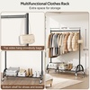 image:imageMISSLO Heavy Duty Clothing Rack with Wheels Rolling Clothes Racks for Hanging Clothes Coats Garment Dress WhiteBlack
