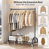 image:imageMISSLO Heavy Duty Clothing Rack with Wheels Rolling Clothes Racks for Hanging Clothes Coats Garment Dress WhiteBlack