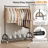 image:imageMISSLO Heavy Duty Clothing Rack with Wheels Rolling Clothes Racks for Hanging Clothes Coats Garment Dress WhiteBlack