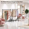 image:imageMISSLO Heavy Duty Clothing Rack with Wheels Rolling Clothes Racks for Hanging Clothes Coats Garment Dress WhiteBlack
