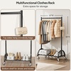 image:imageMISSLO Heavy Duty Clothing Rack with Wheels Rolling Clothes Racks for Hanging Clothes Coats Garment Dress WhiteBlack